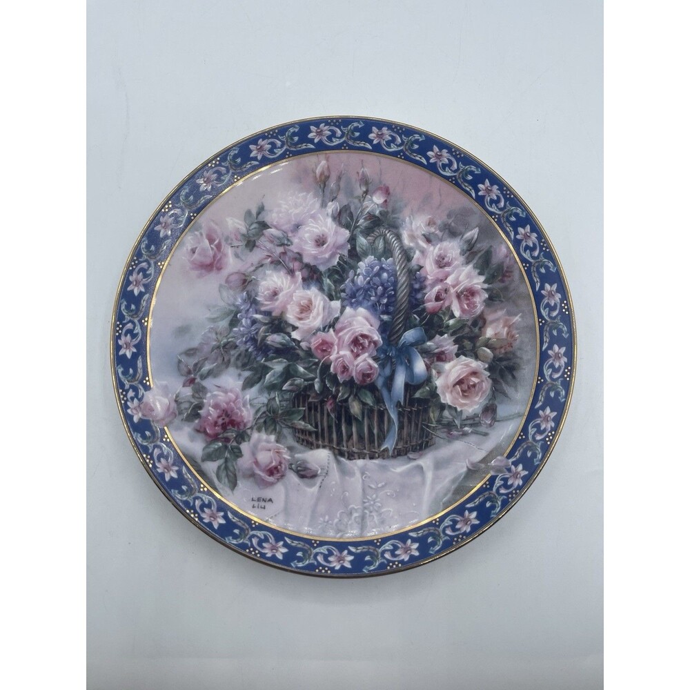 Lena Liu's Basket Bouquets "ROSES" Plate, W. S. George 1st Ed. Fine China, 1992
